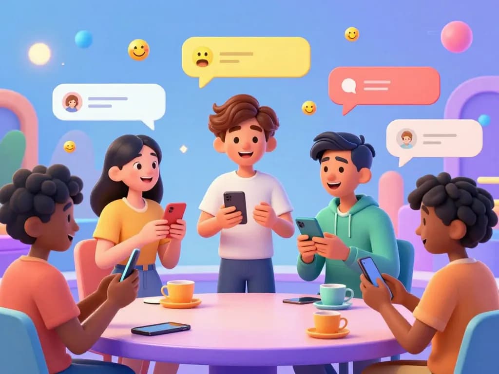 Engaging interaction in AI chat porn environment featuring diverse characters in playful conversation.