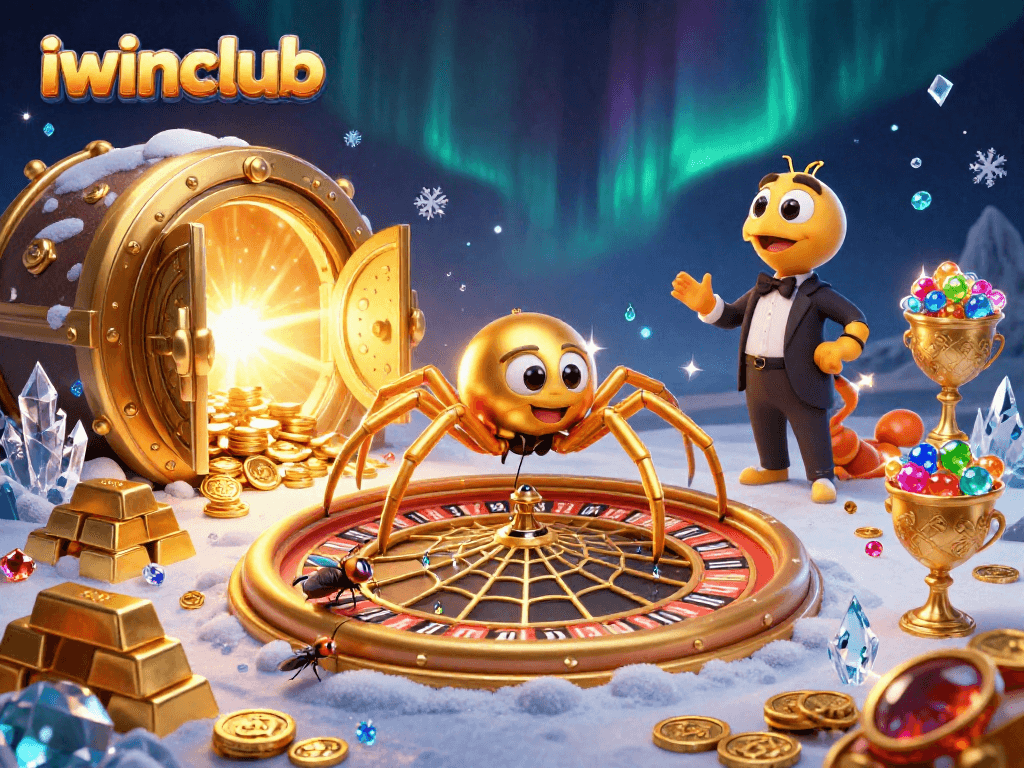 iwinclub highlights thrilling betting action in a vibrant 3D casino scene with magical elements.