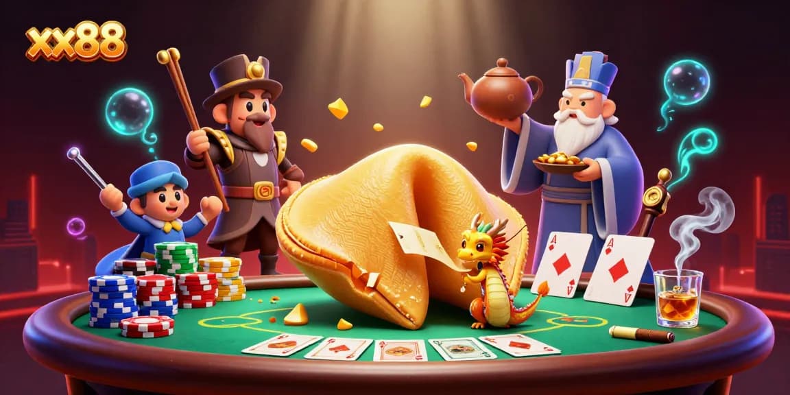 Experience winning with xx88 in vibrant 3D casino illustration featuring dynamic game elements and rich atmosphere.