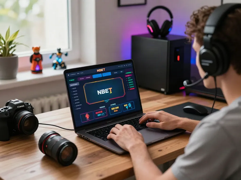 Engaged user betting on Nbet in a vibrant online gaming environment.