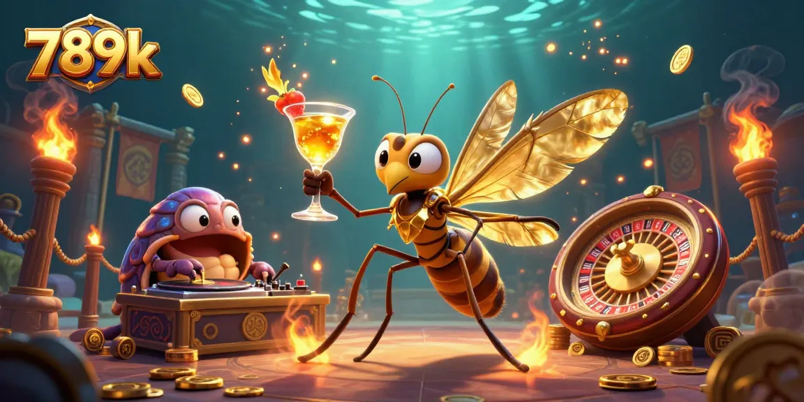 Experience excitement at 789k with a dynamic 3D casino scene filled with vibrant gaming elements.