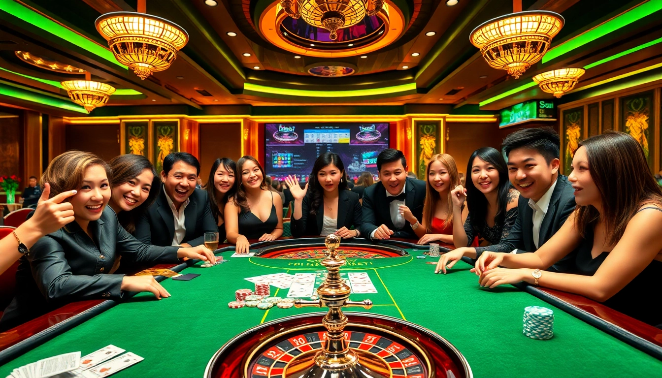 Players engaged at a luxurious casino table, eager for winnings at UU88.