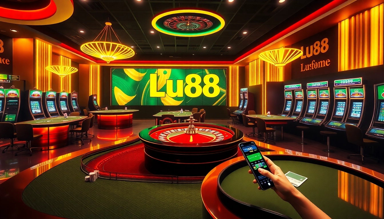Experience an exhilarating play session at Lu88, featuring vibrant casino tables and exciting betting action.