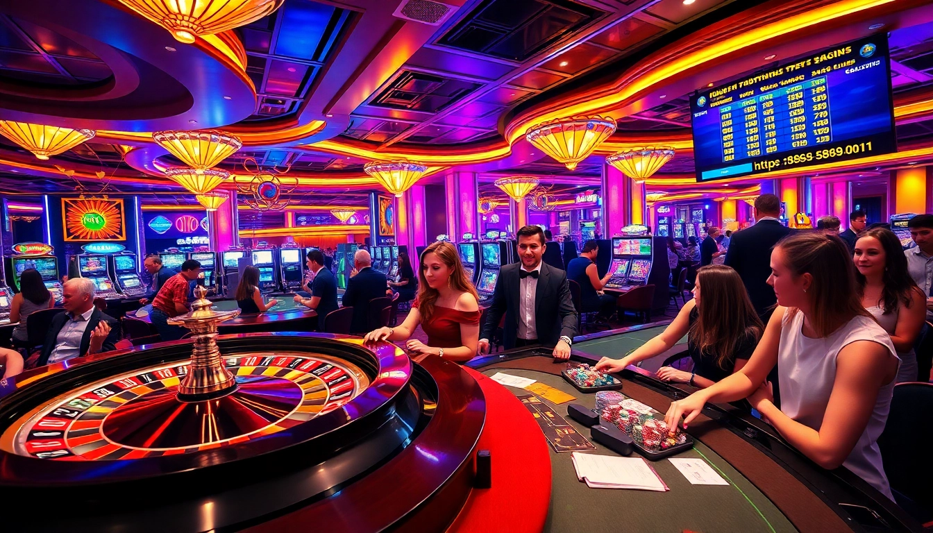 Gamblers engaging at casino tables, featuring the excitement of https://s8889.in.net/ with colorful chips and thriving gameplay.