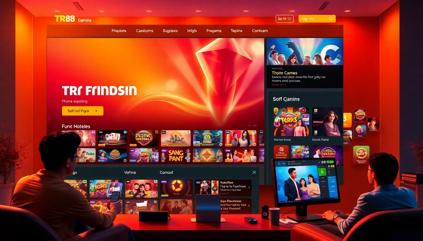 Engaging online gaming experience showcasing TR 88 interface and diverse users.