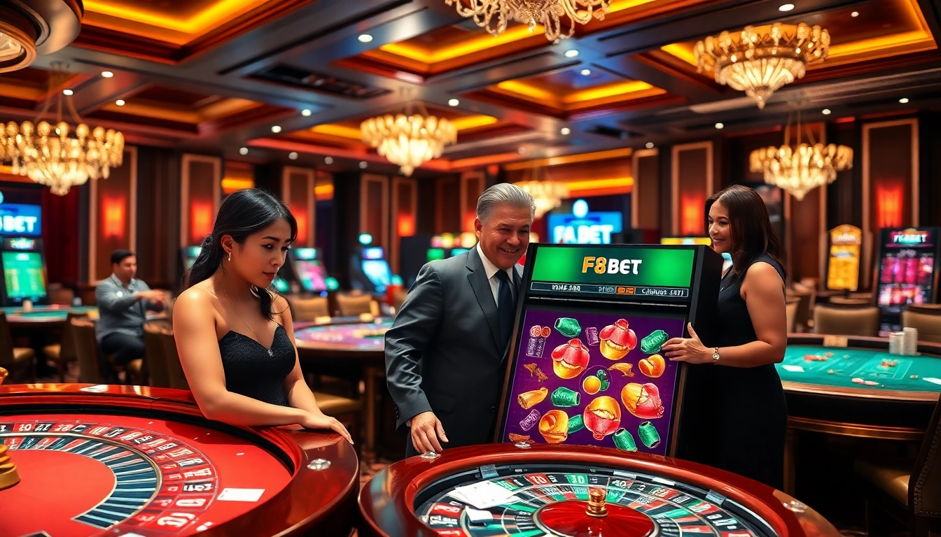 Experience excitement at F8BET with players engaging in thrilling casino games and winning achievements.