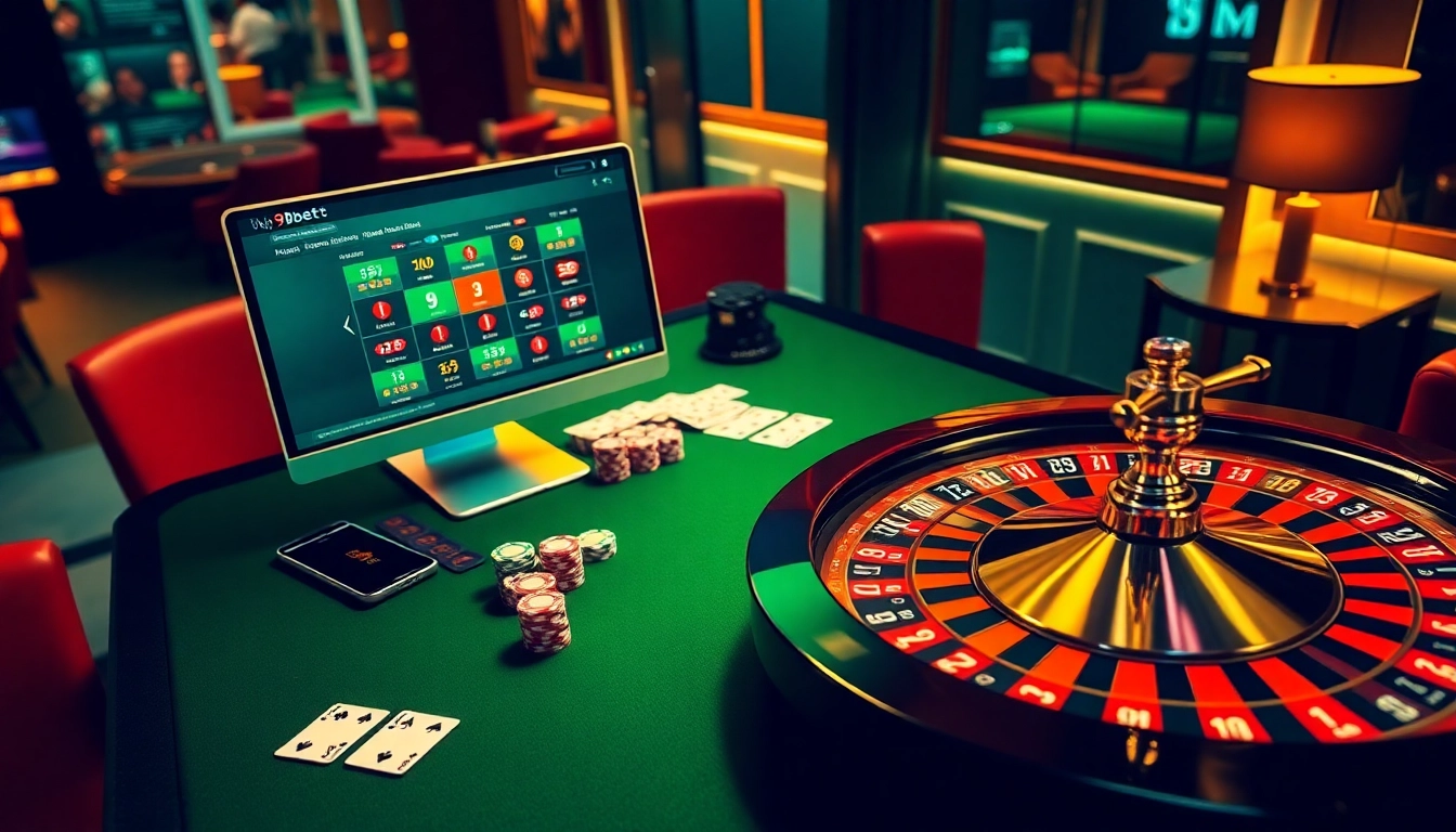 Experience high-stakes gaming at i9bet with luxury casino elements and online platforms.