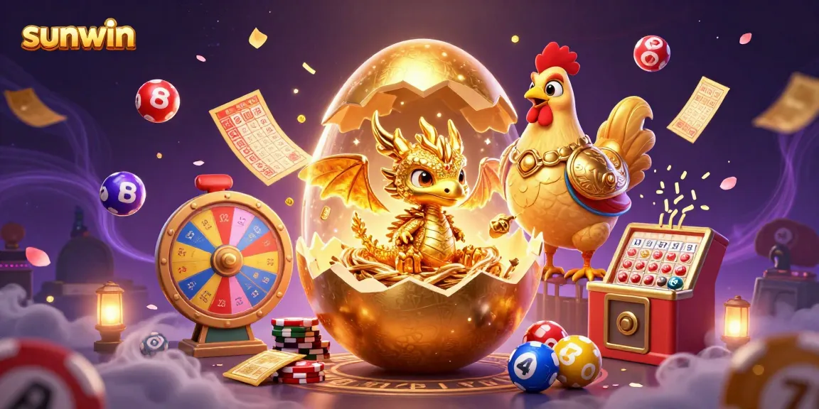 Engage in thrilling gameplay at sunwin with golden dragon guarding poker chips and lottery elements