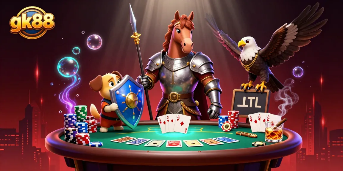 Experience the thrilling excitement of gk88 with vibrant 3D casino characters and a rich poker scene.