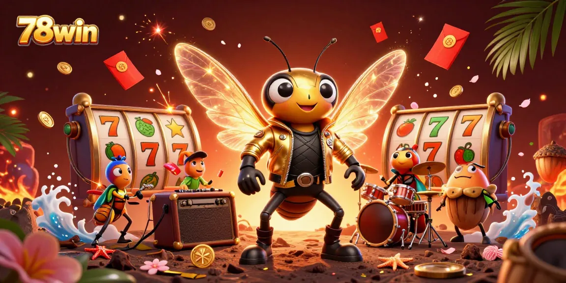 Experience thrilling slots action with 78win's vibrant casino scene featuring exciting game elements.
