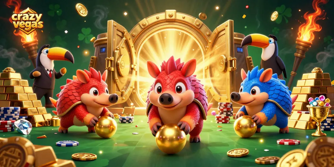 Watch crazyvegas pangolins roll through poker chips in this vibrant casino scene.